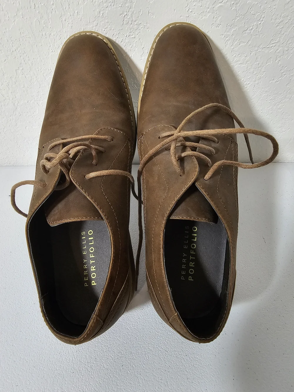 Perry Ellis Brown Leather Chukka Boots